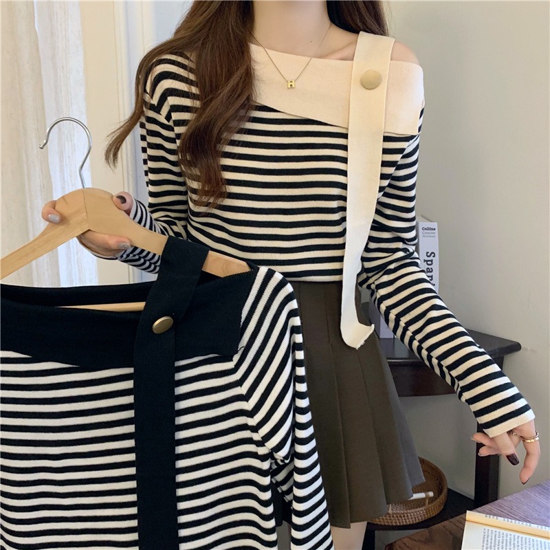 Summer Jumper Clothing - Women Summer Sweater Korean Fashion Striped