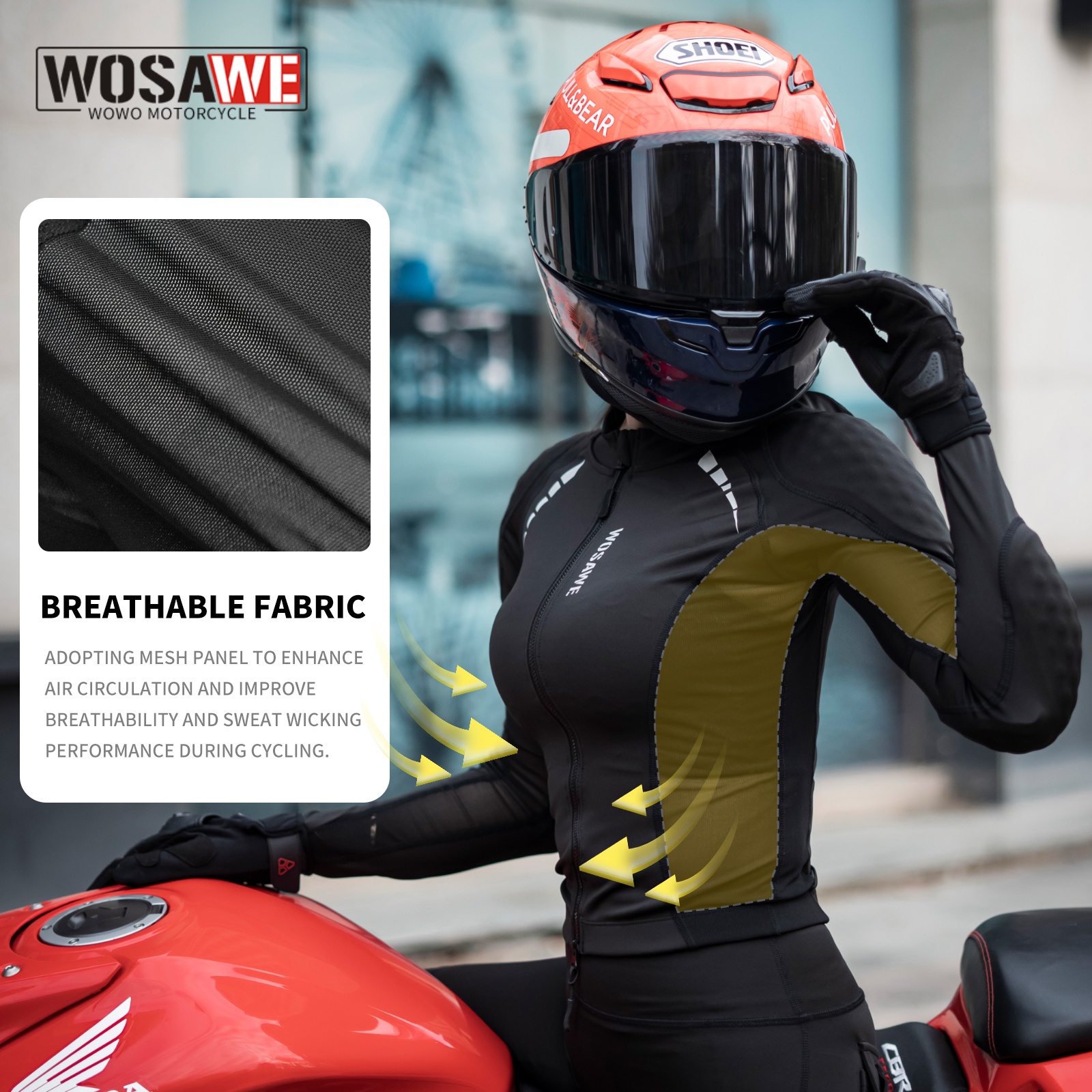 Summer Clothing Motorcycle - WOSAWE Women's Mesh Motorcycle Jacket Breathable
