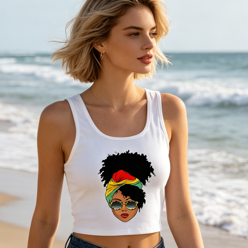 Summer Clothing Cheap - Casual Ribbed Printed Backless Blessed Graphics