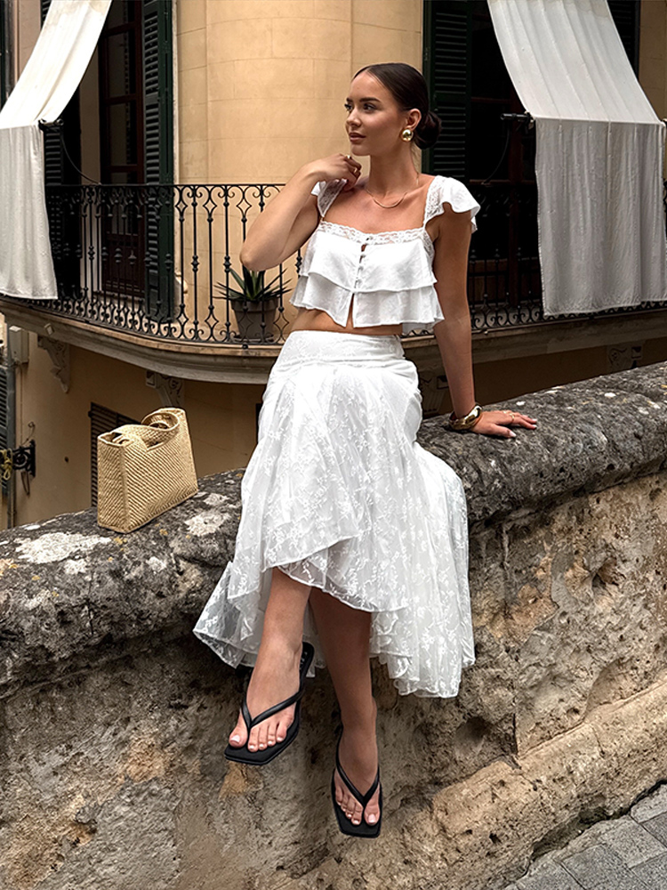Summer Clothing Vacation - 2026 Summer Fashion Square Neck Ruffled