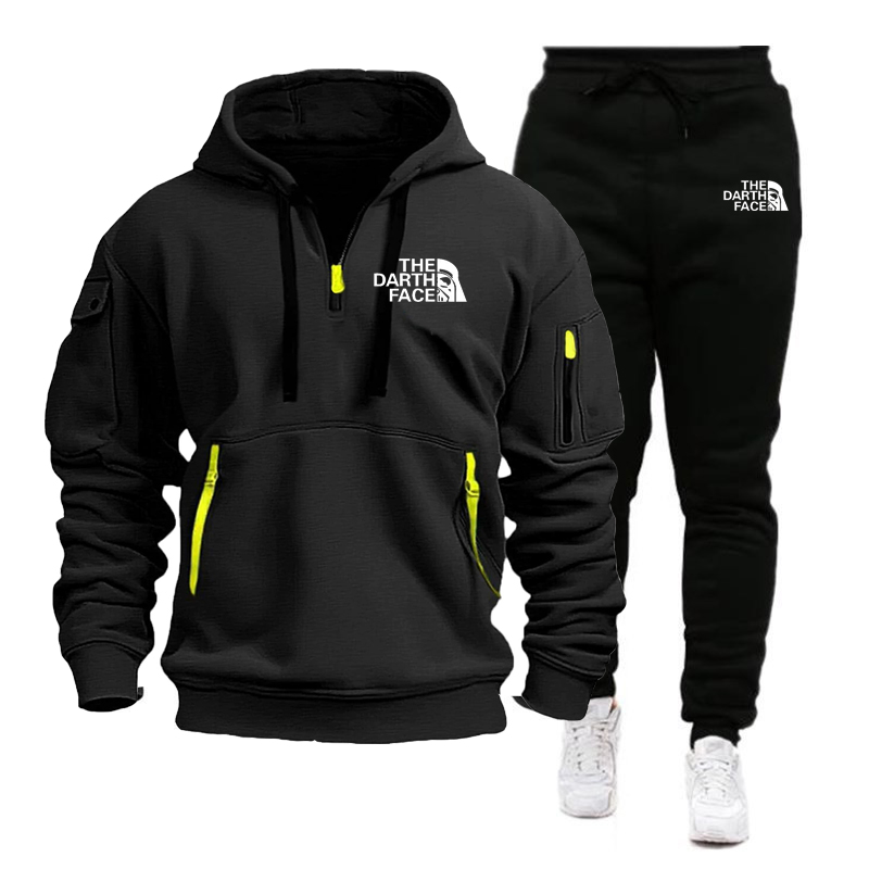 Summer Knit Clothing - Men's hooded sports shirt set featuring