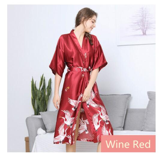 Summer Nights Clothing - Silk Kimono Robe Bathrobe Women Satin