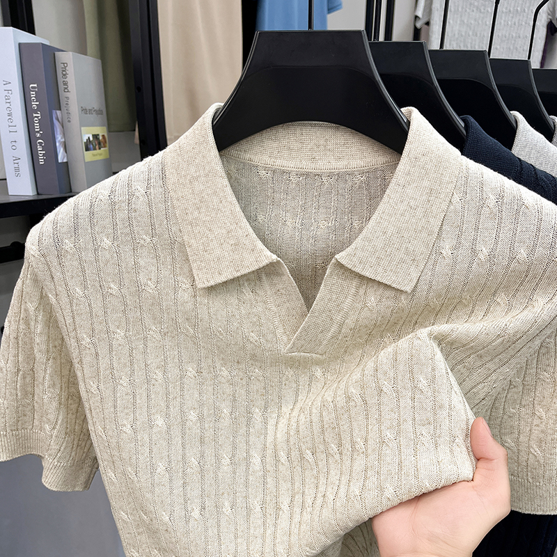 Summer Clothing Men Linen - Summer New Men's Seagull Collar Short