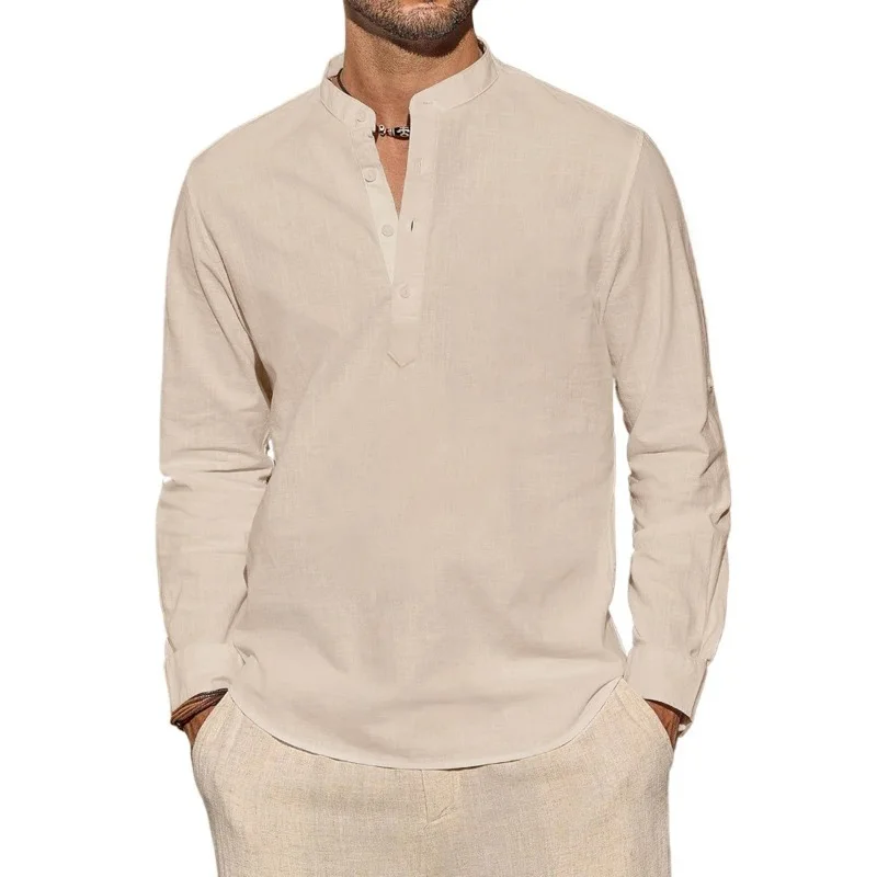 Summer Clothing Men Linen - Men's Long Sleeve T-Shirts Casual Lightweight