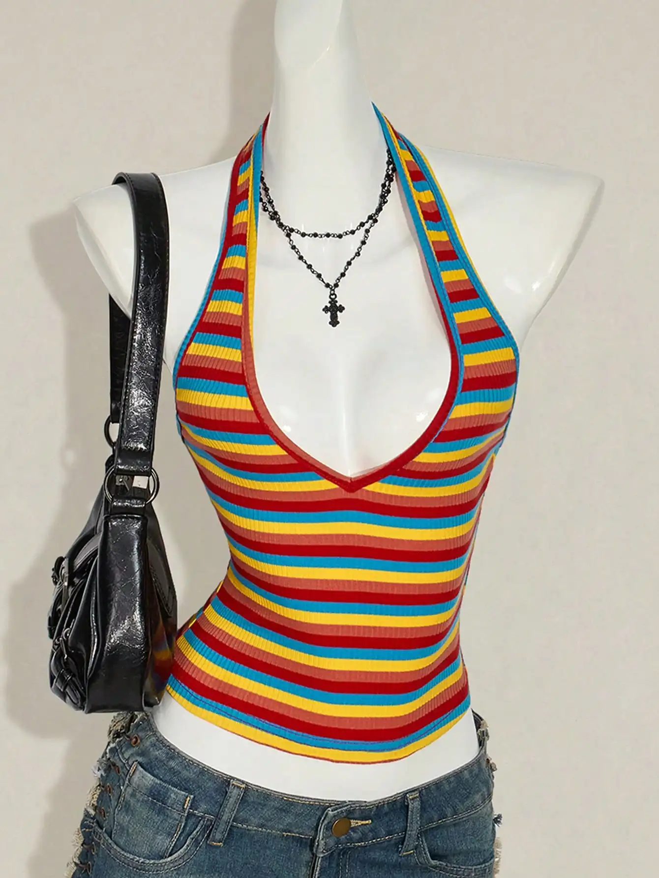 Halter Neck Top - ICON Sexy Plunging Neck Tie Halter