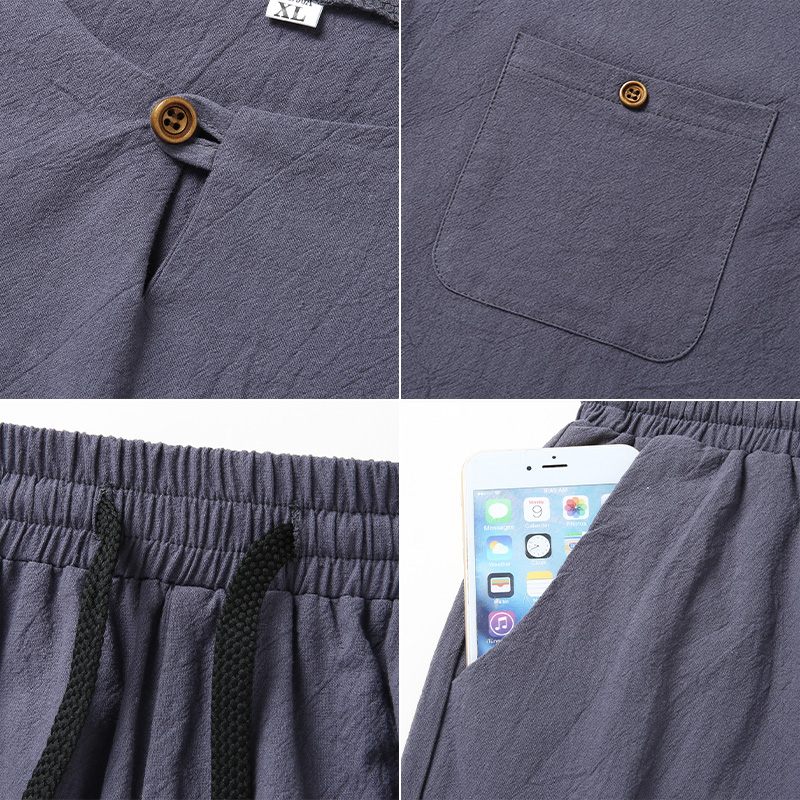 High-quality fashionable men's - Summer Clothing Men Linen ulasan dan harga