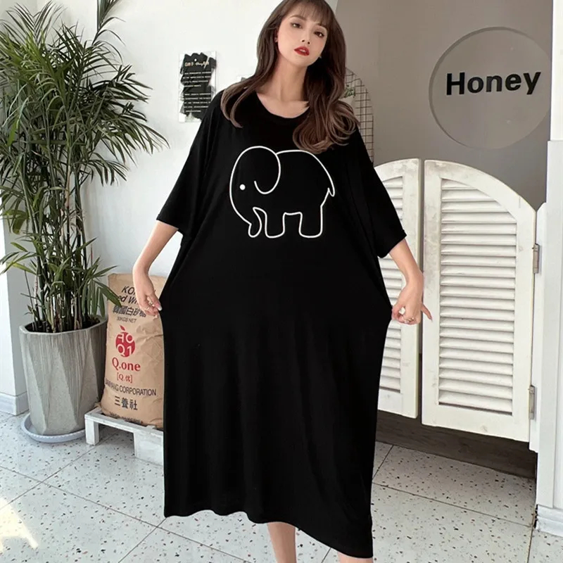 Plus Size Summer Cartoon Eleph - Summer Nights Clothing ulasan dan harga