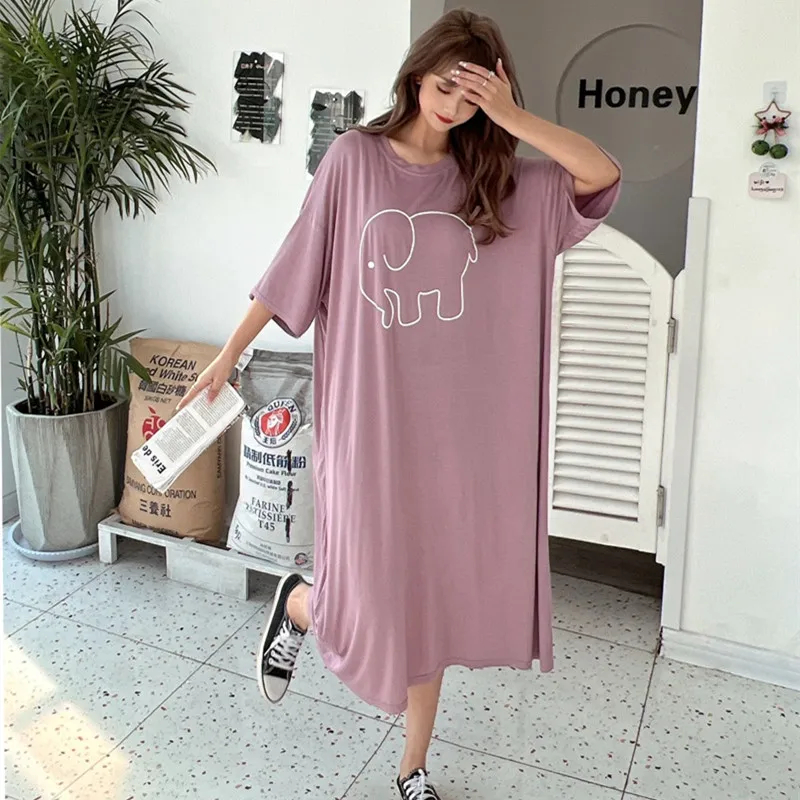 Plus Size Summer Cartoon Eleph - Summer Nights Clothing ulasan dan harga