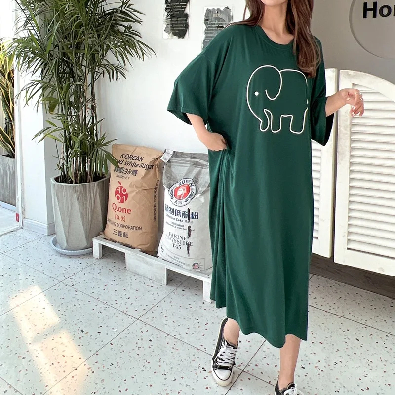 Plus Size Summer Cartoon Eleph - Summer Nights Clothing ulasan dan harga