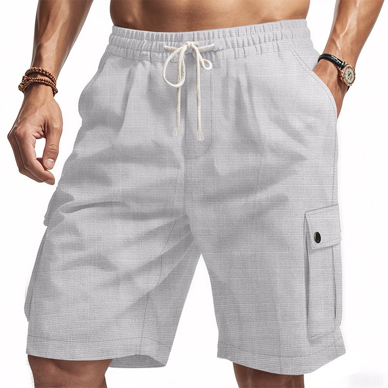 Men's Summer Straight Leg Carg - Linen Shorts Men ulasan dan harga