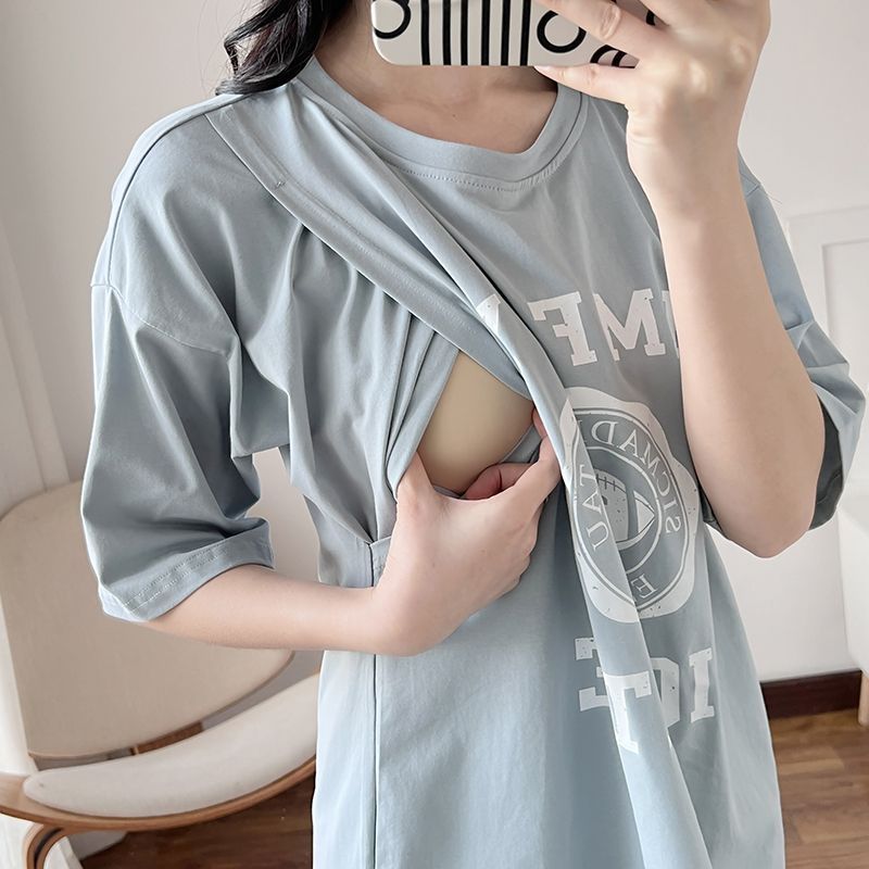 Nursing Dress Pregnant Breastf - Summer Clothing ulasan dan harga