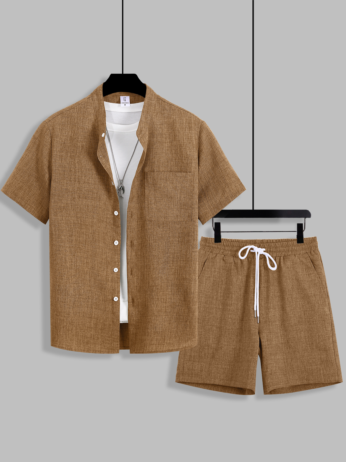 Summer Men's Cotton Linen Text - Linen Shorts Men ulasan dan harga