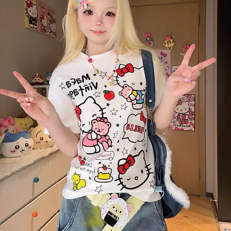 New Cute T-Shirt Kawaii Sanrio - Summer Away Clothing ulasan dan harga