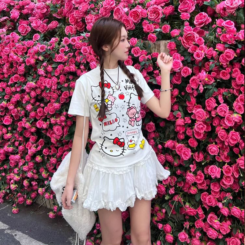 New Cute T-Shirt Kawaii Sanrio - Summer Away Clothing ulasan dan harga