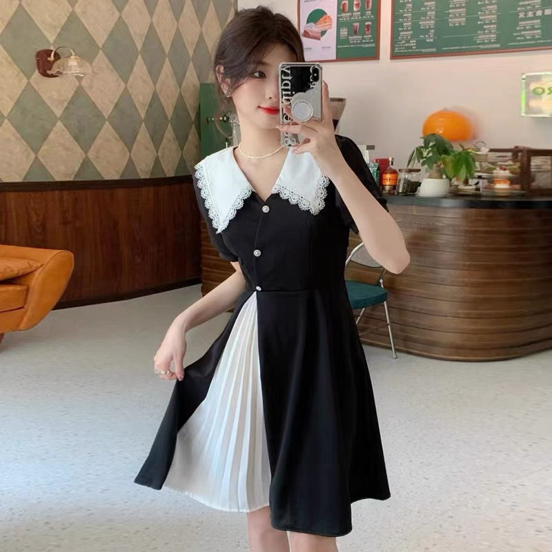 Black White Splicing Integrate - Summer Clothing Cheap ulasan dan harga