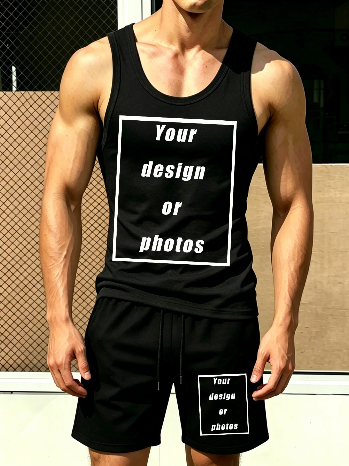 Men's Sports Tank Top Set Shor - Summer Knit Clothing ulasan dan harga