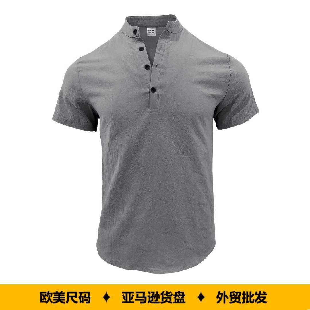 Men Shirt Mens Linen Loose Fit - Summer Clothing Men Linen ulasan dan harga