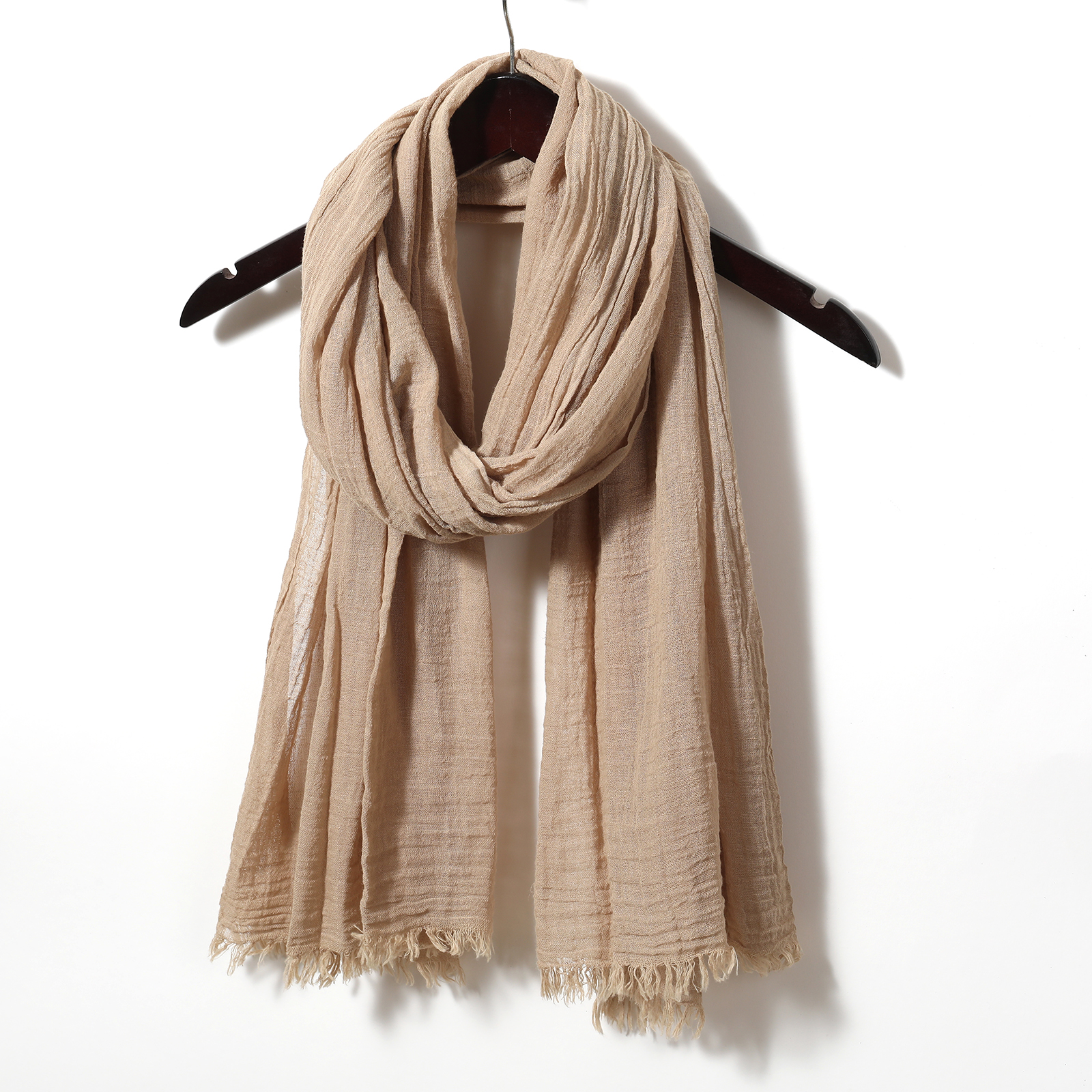 Solid Color Cotton Linen Scarf - Linen Shorts Men ulasan dan harga
