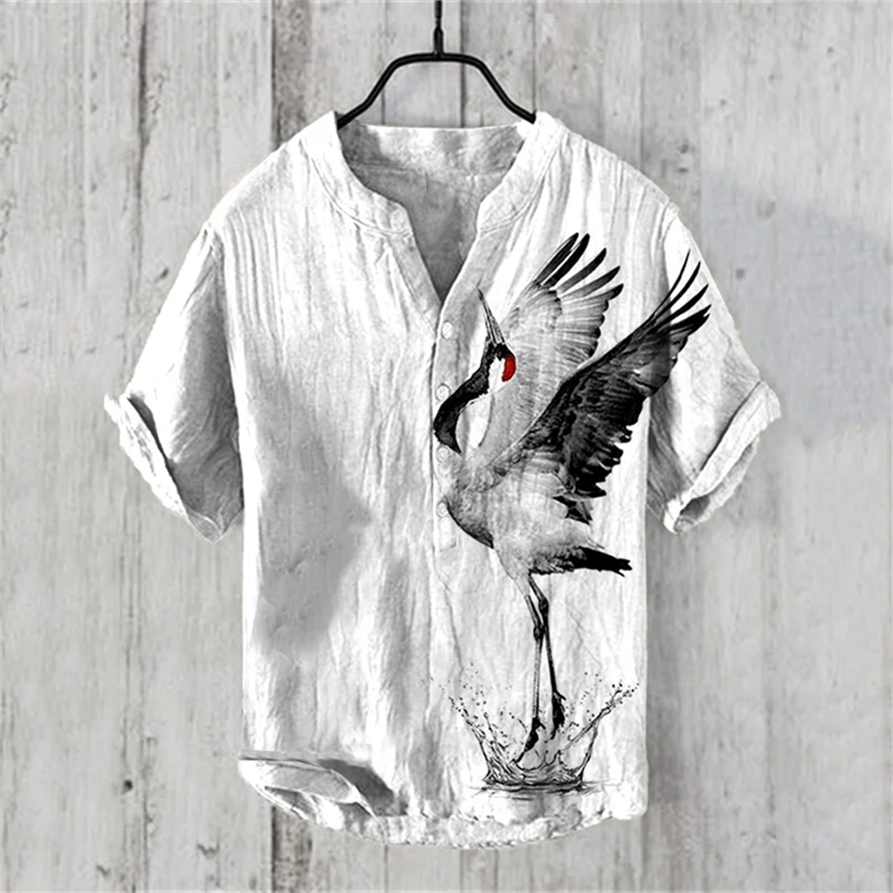 Men's short-sleeved POLO shirt - Summer Clothing Men Linen ulasan dan harga