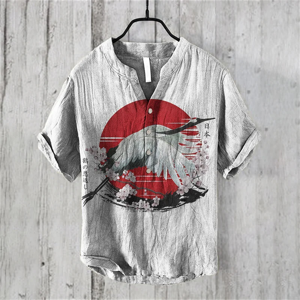 Men's short-sleeved POLO shirt - Summer Clothing Men Linen ulasan dan harga
