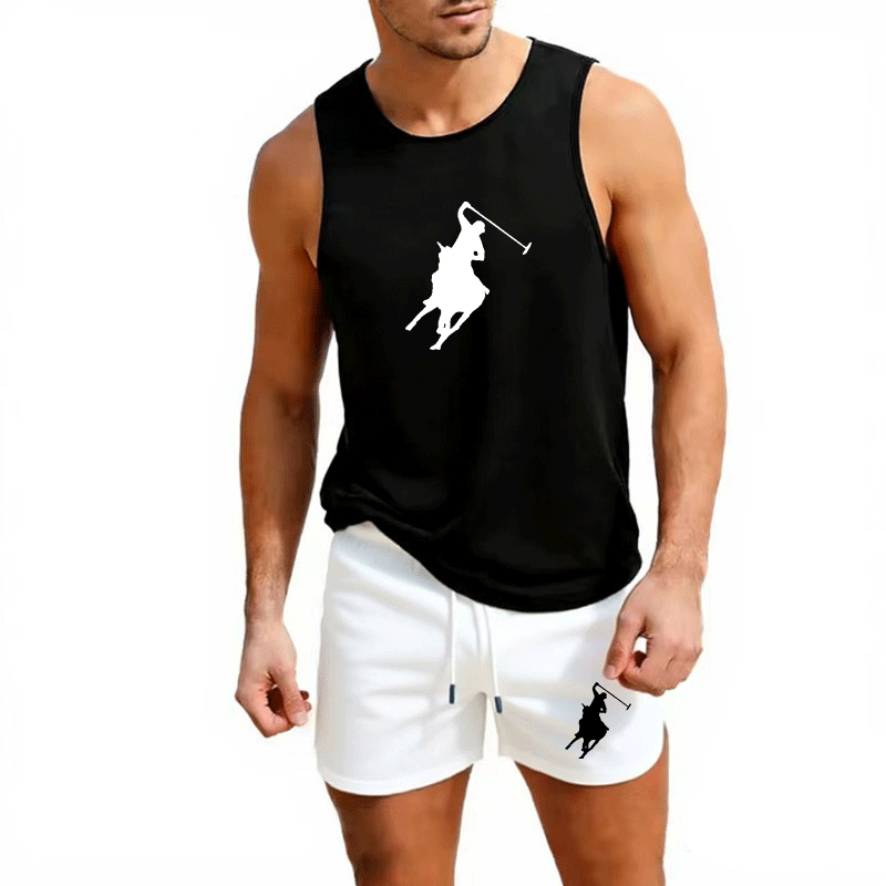 European Men Summer Vest and S - Summer Knit Clothing ulasan dan harga
