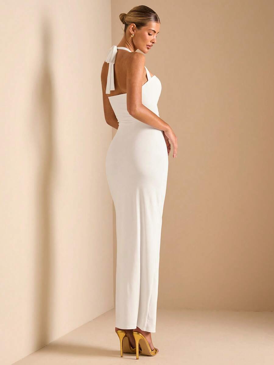 White Cut Out Halter Neck Fitt - Halter Neck Top ulasan dan harga