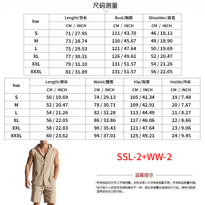 Men Solid Cotton Linen Hooded  - Linen Shorts Men ulasan dan harga