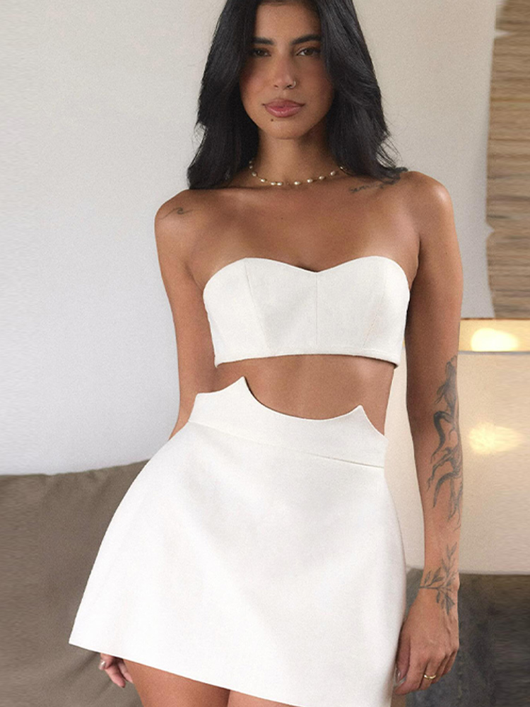 Women's Sexy Strapless Cut Out - Summer Clothing Vacation ulasan dan harga