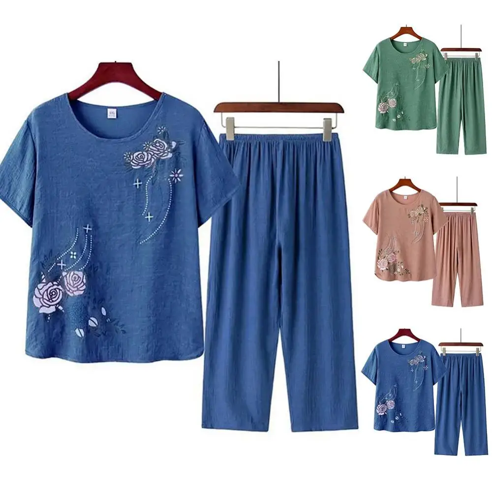 Middle-aged elderly women's sh - Summer Clothing Men Linen ulasan dan harga