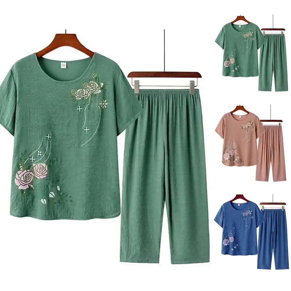 Middle-aged elderly women's sh - Summer Clothing Men Linen ulasan dan harga