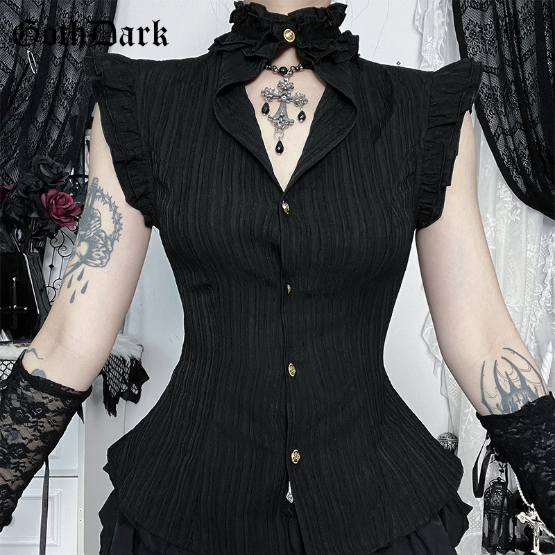 Goth Dark 90s Grunge Single Br - Summer Grunge Clothing ulasan dan harga