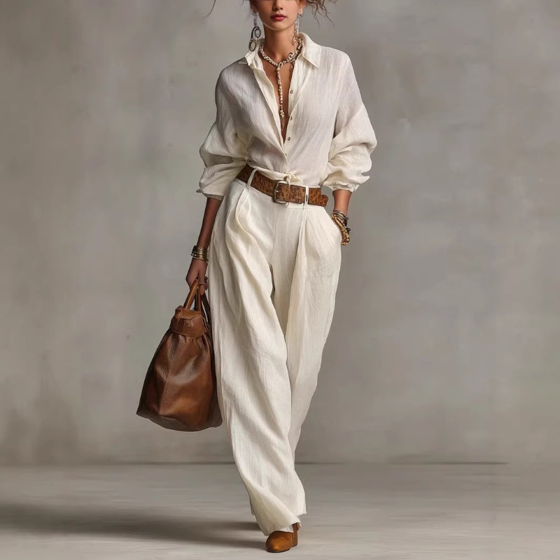 Spring Summer Temperament Soli - Summer Clothing Men Linen ulasan dan harga