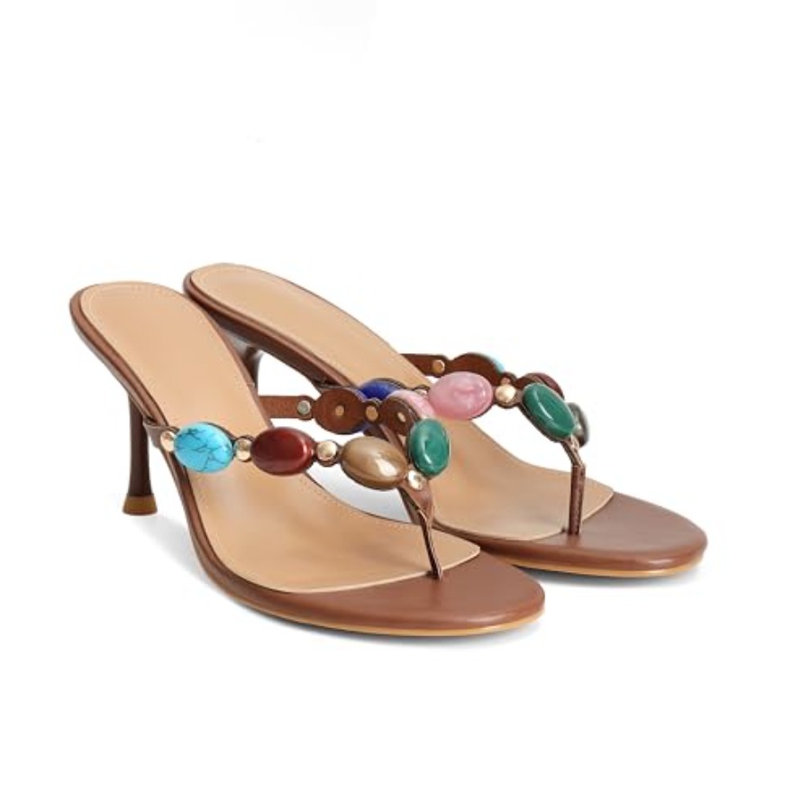 Jeweled Flip Flop Kitten Heels - Flip Flop Jeweled ulasan dan harga