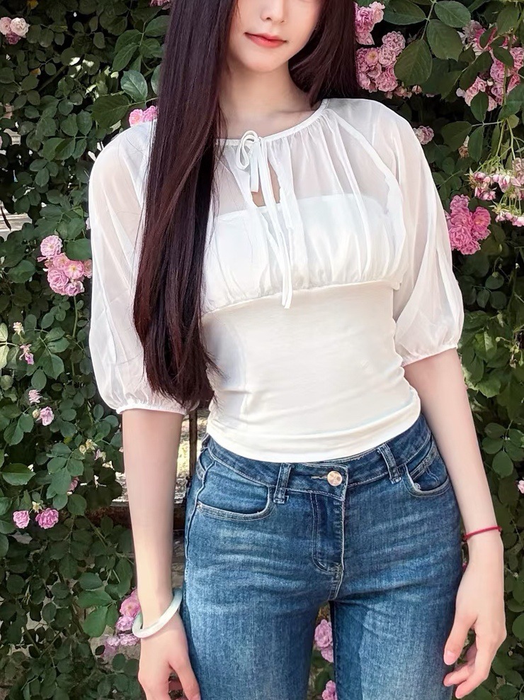 Mulberry Silk-Paneled Top with - Summer Clothing ulasan dan harga