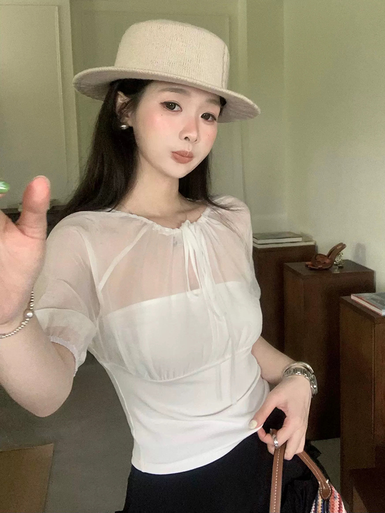 Mulberry Silk-Paneled Top with - Summer Clothing ulasan dan harga