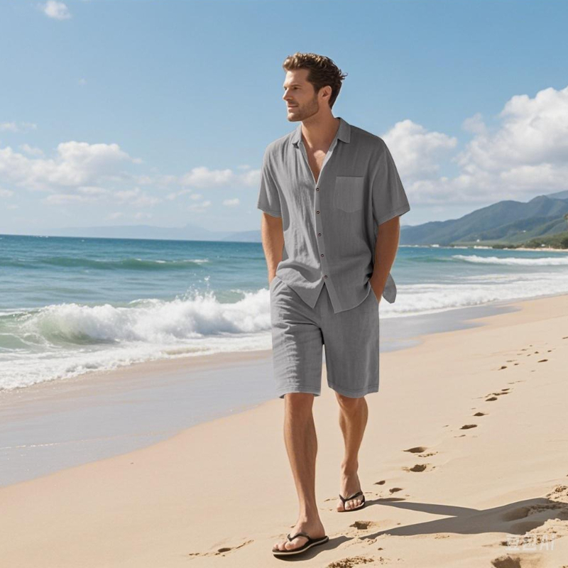High-End Men's Summer Shorts S - Linen Shorts Men ulasan dan harga