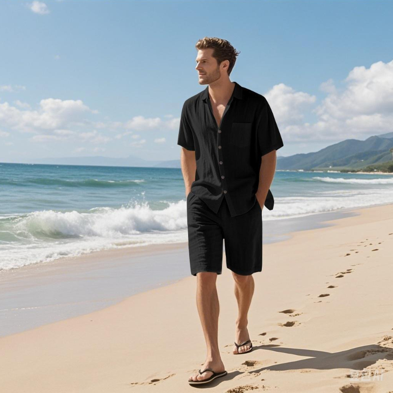 High-End Men's Summer Shorts S - Linen Shorts Men ulasan dan harga