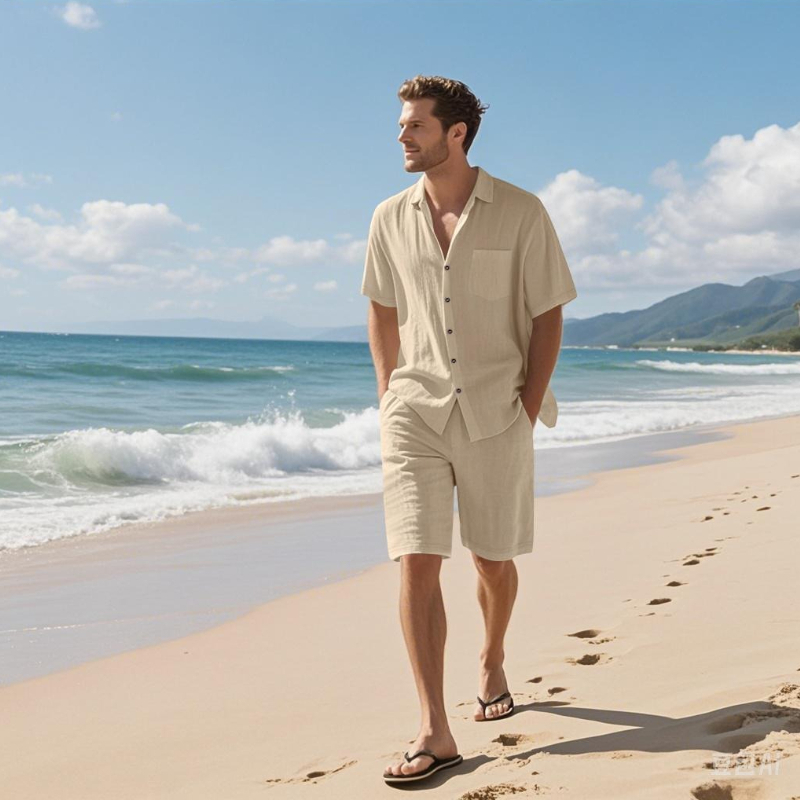 High-End Men's Summer Shorts S - Linen Shorts Men ulasan dan harga