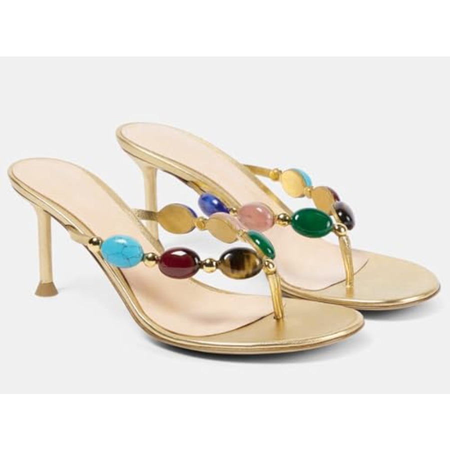 Coutgo Womens Jeweled Heeled S - Flip Flop Jeweled ulasan dan harga