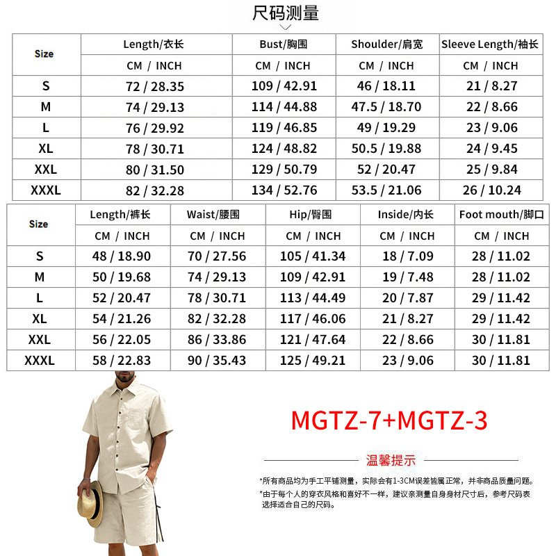 Men's Casual Cotton Linen 2 Pi - Linen Shorts Men ulasan dan harga