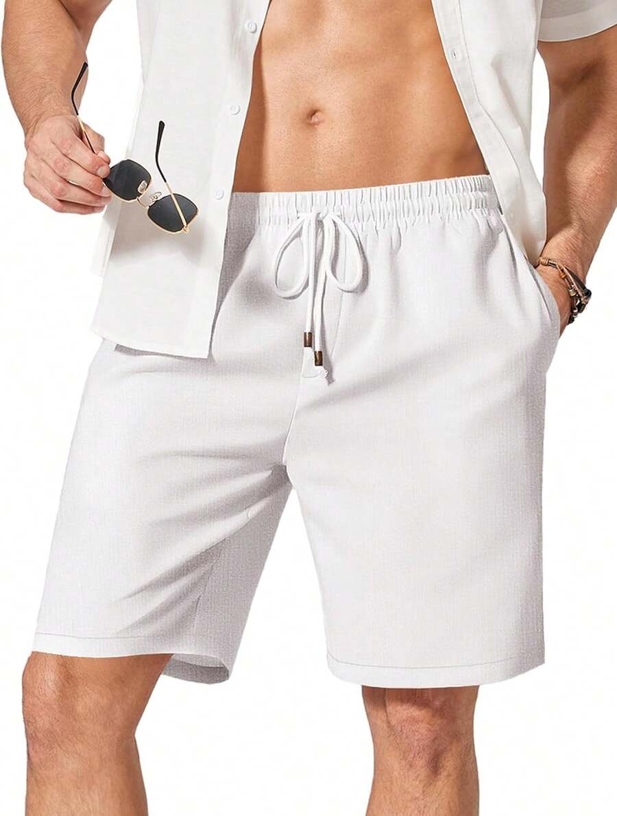 Mens Linen Shorts Casual Summe - Linen Shorts Men ulasan dan harga