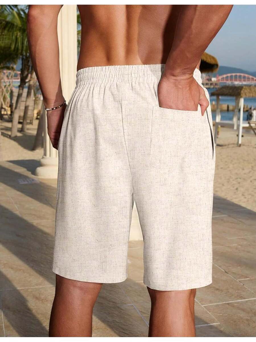 Mens Linen Shorts Casual Summe - Linen Shorts Men ulasan dan harga