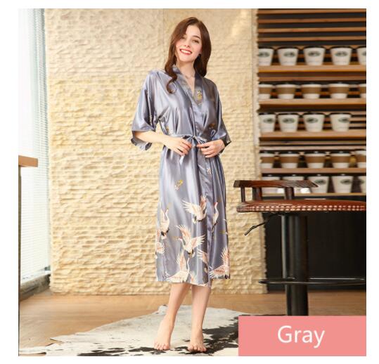 Silk Kimono Robe Bathrobe Wome - Summer Nights Clothing ulasan dan harga