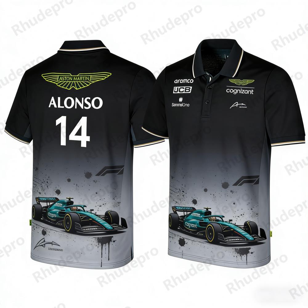 Aston Martin Polo Shirt Outdoo - Summer Clothing Motorcycle ulasan dan harga