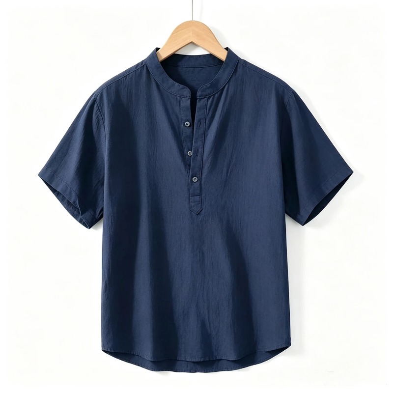 Men Cotton Linen Short-Sleeve  - Linen Shorts Men ulasan dan harga