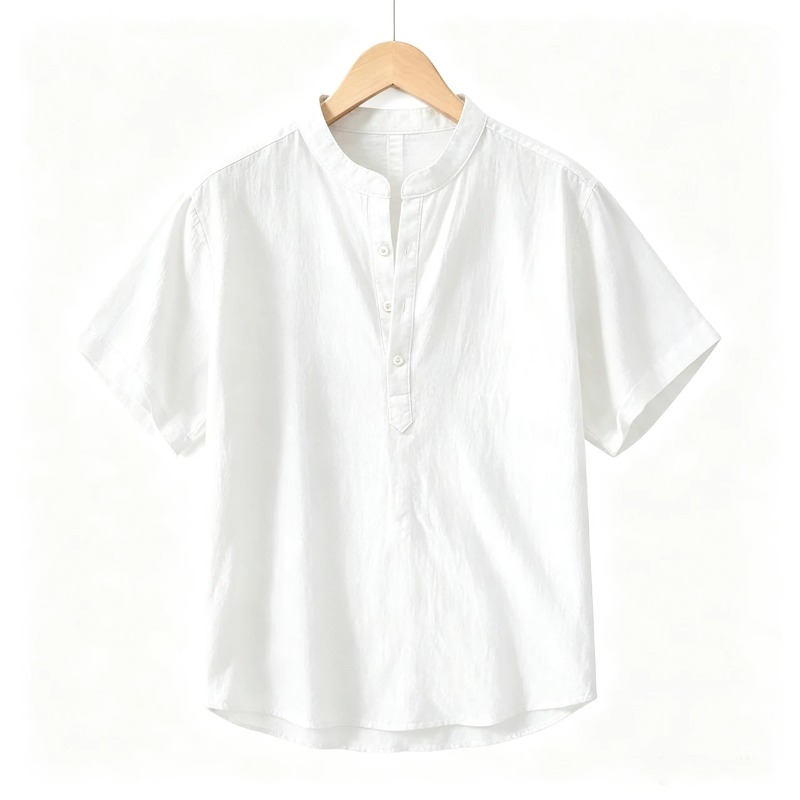 Men Cotton Linen Short-Sleeve  - Linen Shorts Men ulasan dan harga