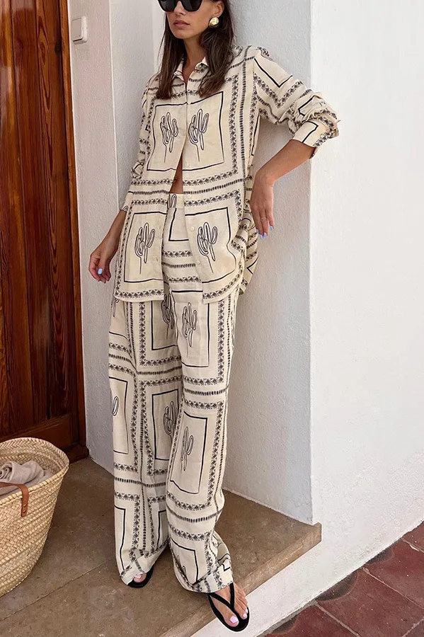 Printed Shirts Two Piece Set W - Summer Clothing ulasan dan harga