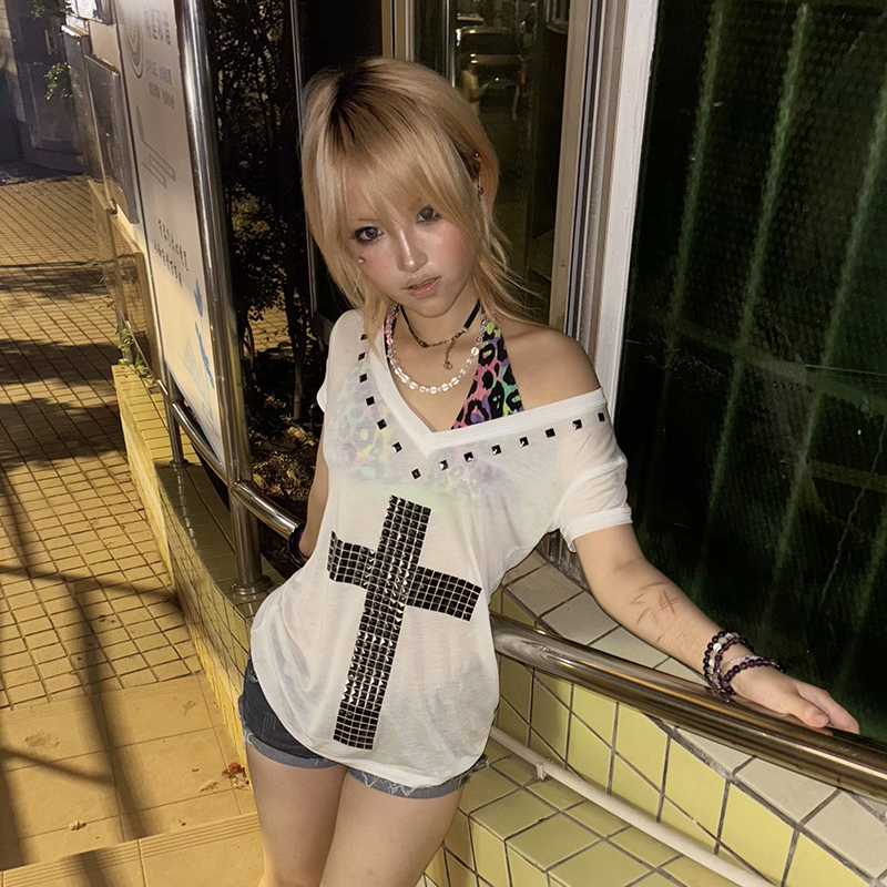 Karrram Japanese Y2k Metal Cro - Summer Grunge Clothing ulasan dan harga