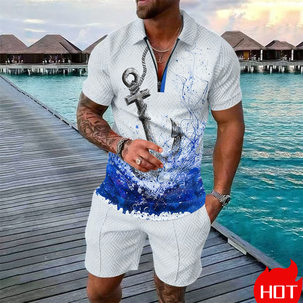 Summer man polo shirt set Vint - Summer Clothing Vacation ulasan dan harga