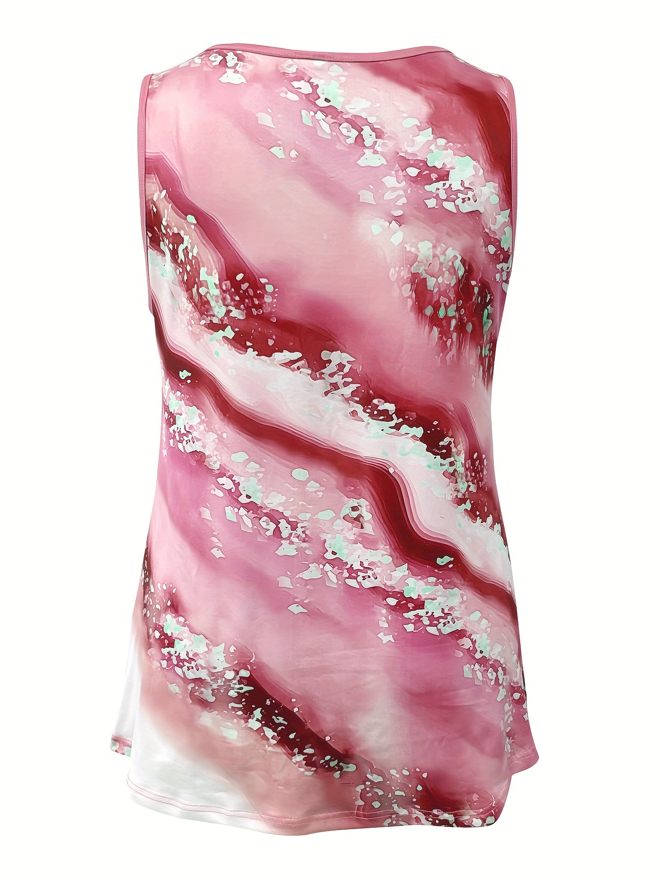 Plus Size Marble Print Tank To - Halter Neck Top ulasan dan harga